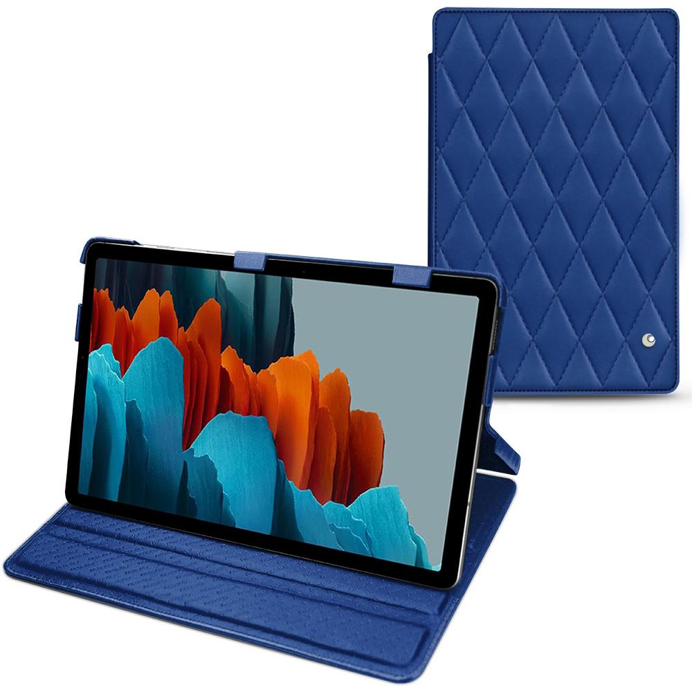 Noreve Lederschutzhülle horizontal (Galaxy Tab S7+), Tablet Hülle, Blau