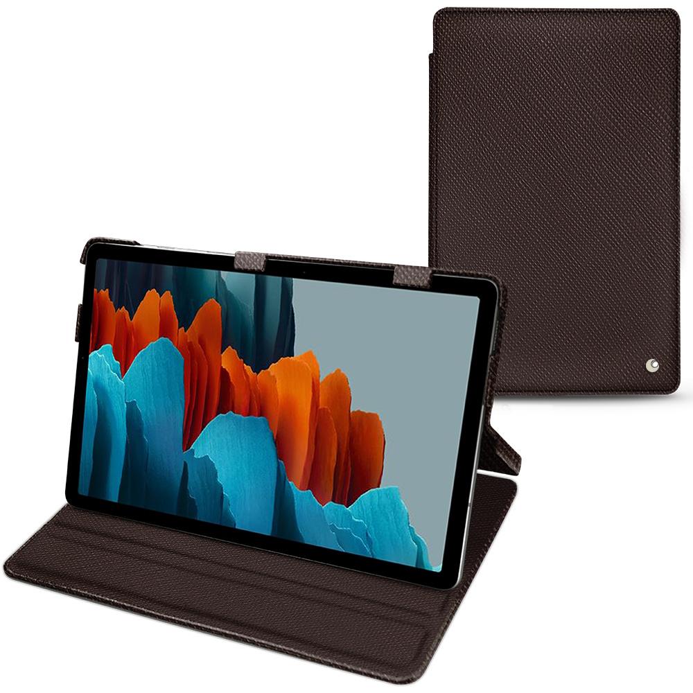 Noreve Lederschutzhülle horizontal (Galaxy Tab S7+), Tablet Hülle, Braun