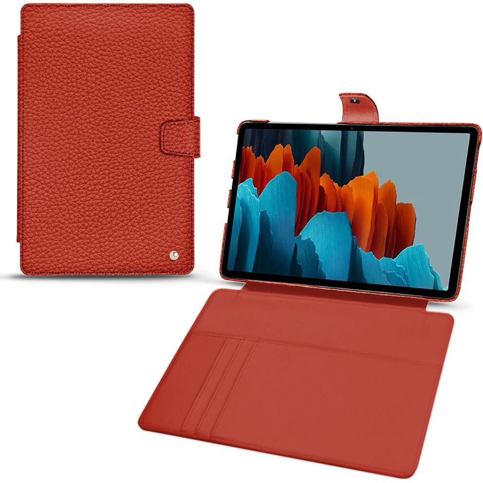 Noreve Lederschutzhülle Wallet (Galaxy Tab S7+), Tablet Hülle, Orange