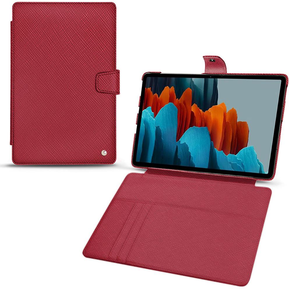 Noreve Lederschutzhülle Wallet (Galaxy Tab S7+), Tablet Hülle, Rot