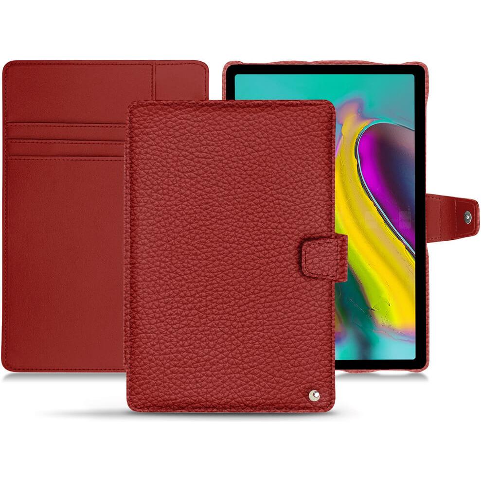 Noreve Lederschutzhülle Wallet (Galaxy Tab S5e), Tablet Hülle, Rot