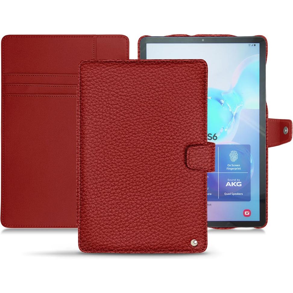 Noreve Lederschutzhülle Wallet (Galaxy Tab S6), Tablet Hülle, Rot