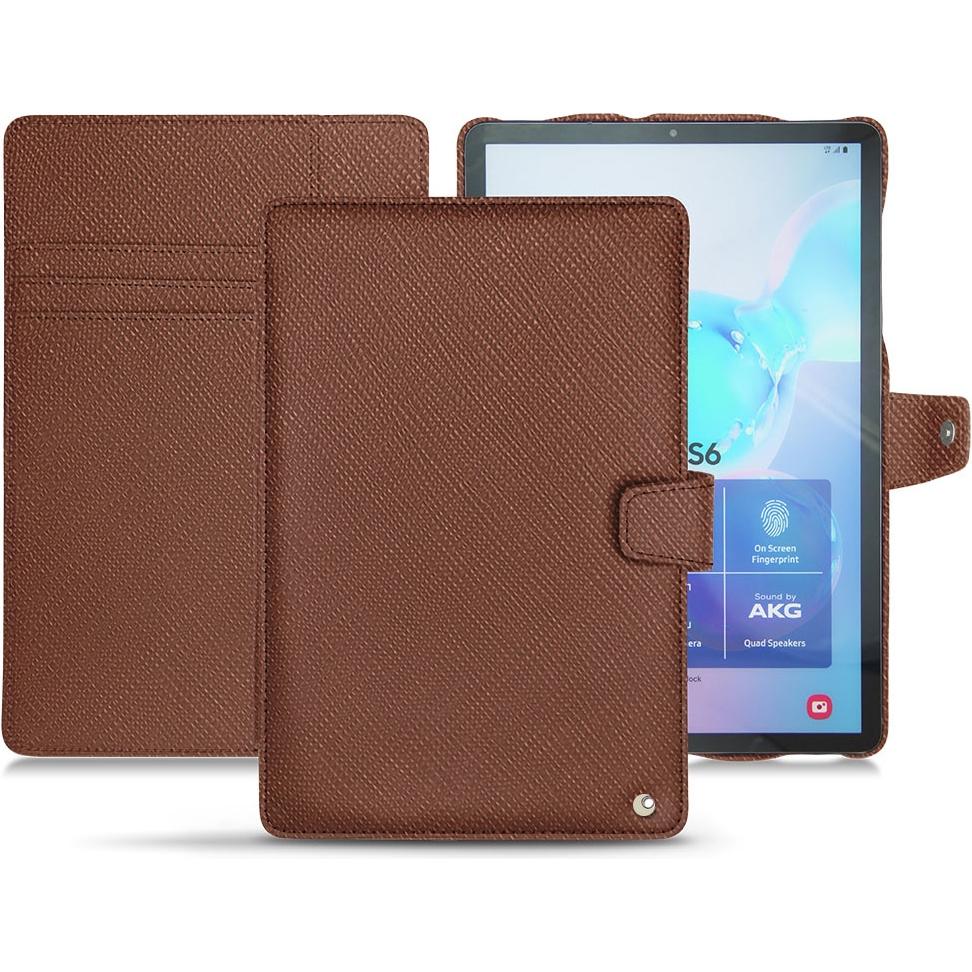 Noreve Lederschutzhülle Wallet (Galaxy Tab S6), Tablet Hülle, Braun