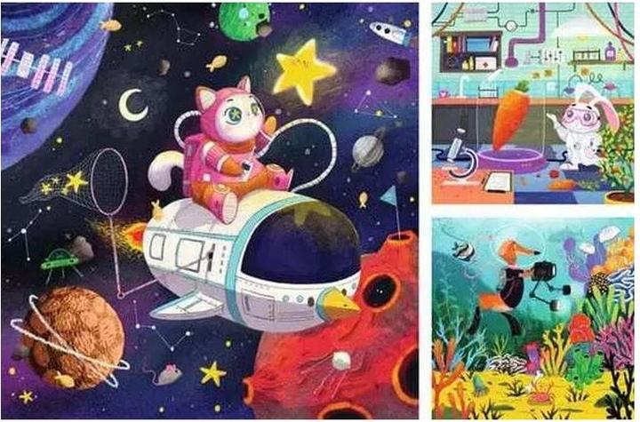 Actual product image Ravensburger Children's puzzle 3x49 Teile - Tierwissenschaftler (49 pieces)