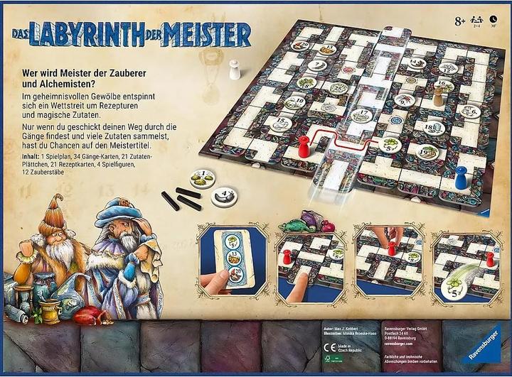 Immagine prodotto Ravensburger 22474 Labirinto dei maestri - La versione master del labirinto pazzo per 2 - 4 persone (Tedesco, 2 - 4 Giocatori)
