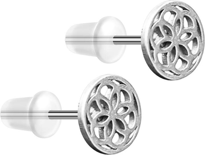 Image du produit Star Piercing Ohrstecker silber Blume des Lebens (sans laiton, Acier chirurgical 316L)
