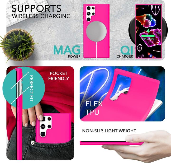 Actual product image Nalia Neon silicone cover with 2x screen protector (Samsung Galaxy S23 Ultra)