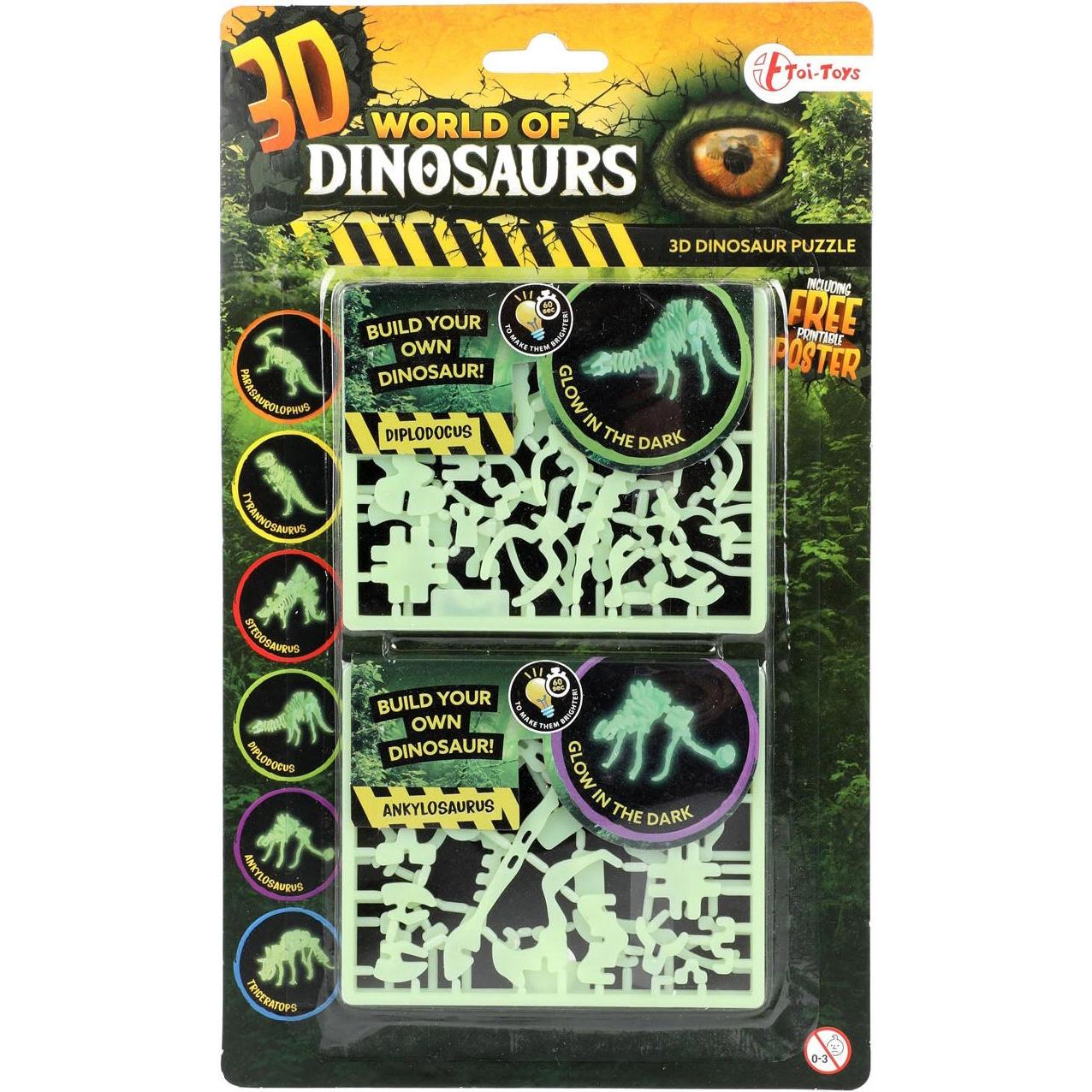 Thumbnail - Toi-Toys World of Dinosaurs 3D Puzzle Dino Glow in the Dark (1 Teile)