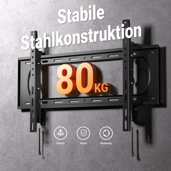 Actual product image Wiltec TV mount 37"-80" TV wall mount 80kg TV mount steel (Wall, 80", 80 kg)