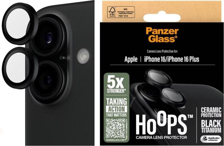 Actual product image PanzerGlass Hoops Camera Lens Protector (1 Piece, Apple iPhone 16 Plus, Apple iPhone 16)