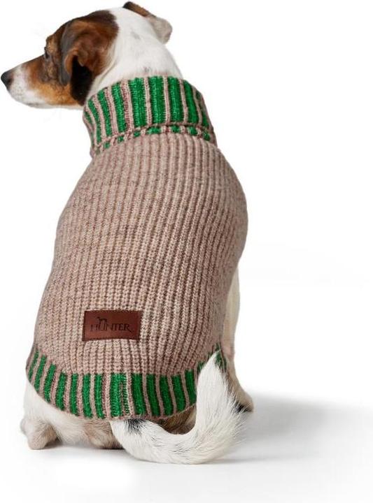 Productafbeelding Hunter Dogcoat Odense 40 + muts, beige/groen - (203527) (40, Hondenvacht)