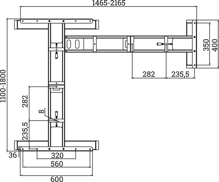 Immagine prodotto OK-Line Telaio elettronico per scrivania con altezza regolabile TRD Fl