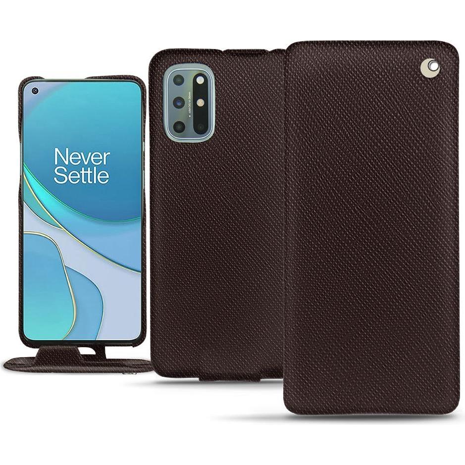 Noreve Lederschutzhülle vertikal (OnePlus 8T), Smartphone Hülle, Braun