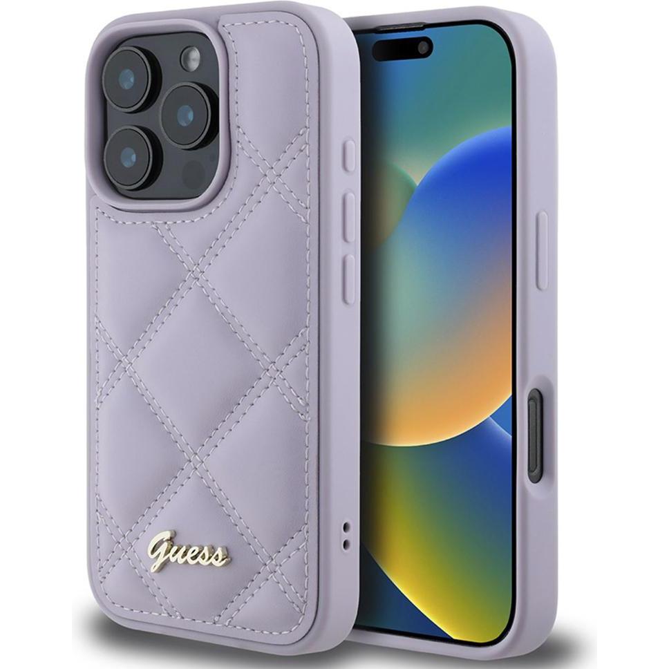 Guess GUHCP16XPSQSQSU iPhone 16 Pro Max 6.9" jasnofioletowy/light purple hardcase Quilted Metal Logo (Apple iPhone 16 Pr...