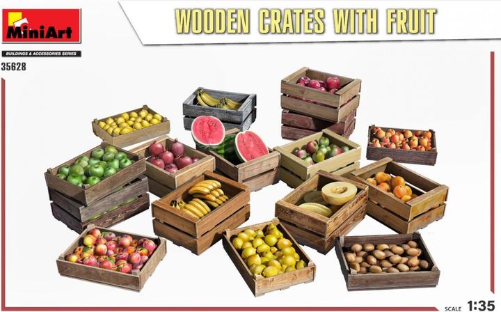 Actual product image Mini art Wooden Crates with Fruit