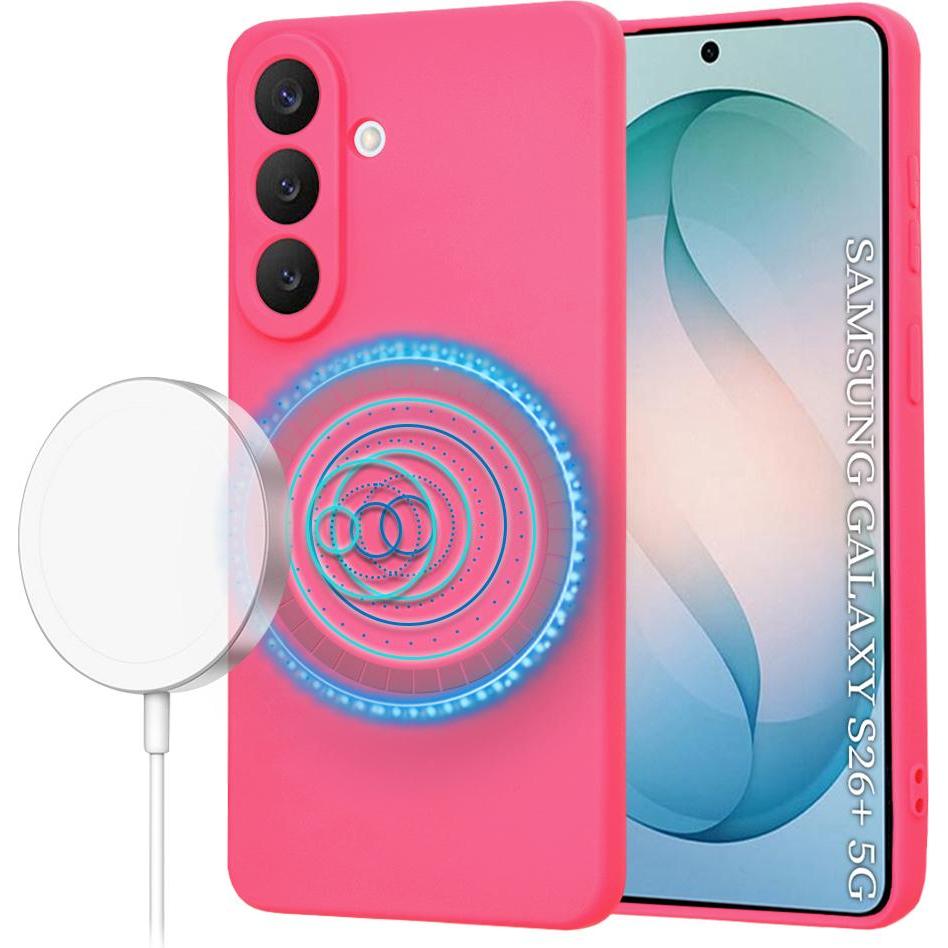 Techsuit - SoftFlex MagSafe - Samsung Galaxy S26 Edge - Hot Pink (Samsung Galaxy S26), Cover smartphone, Pink