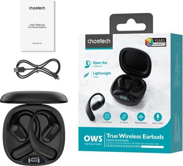 Image du produit Choetech TWS Écouteurs BH-T25 (noir) (8 h, Sans fil)
