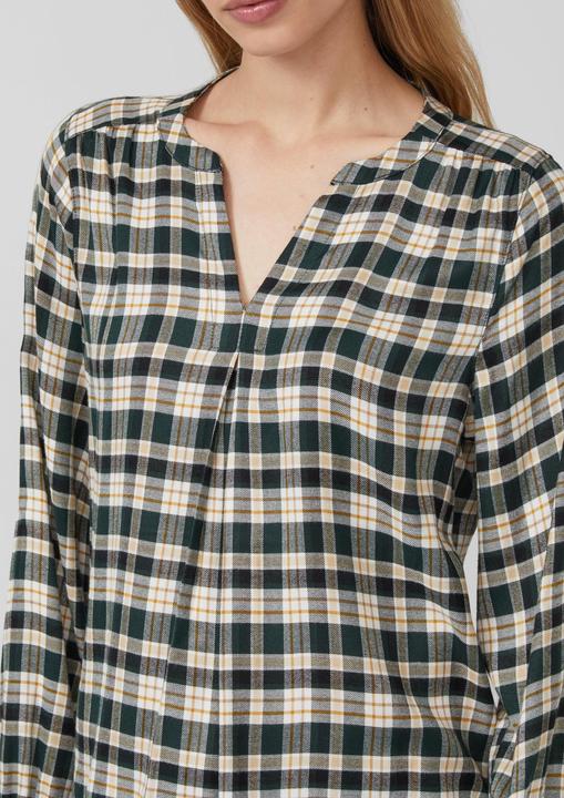 Immagine prodotto s.Oliver Bluse Karo-Bluse mit Faltendetail und elastischen Ärmelbündchen (48)