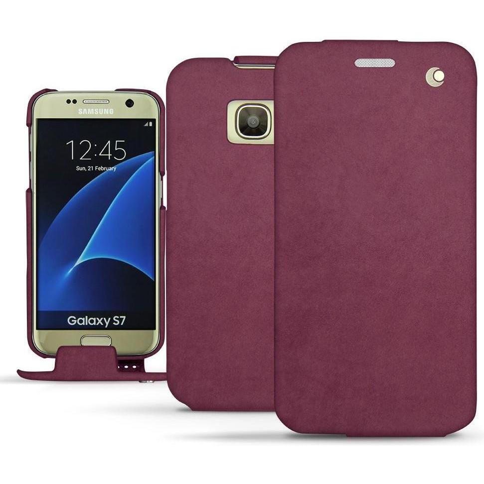 Noreve Lederschutzhülle vertikal (Samsung Galaxy S7), Smartphone Hülle, Violett