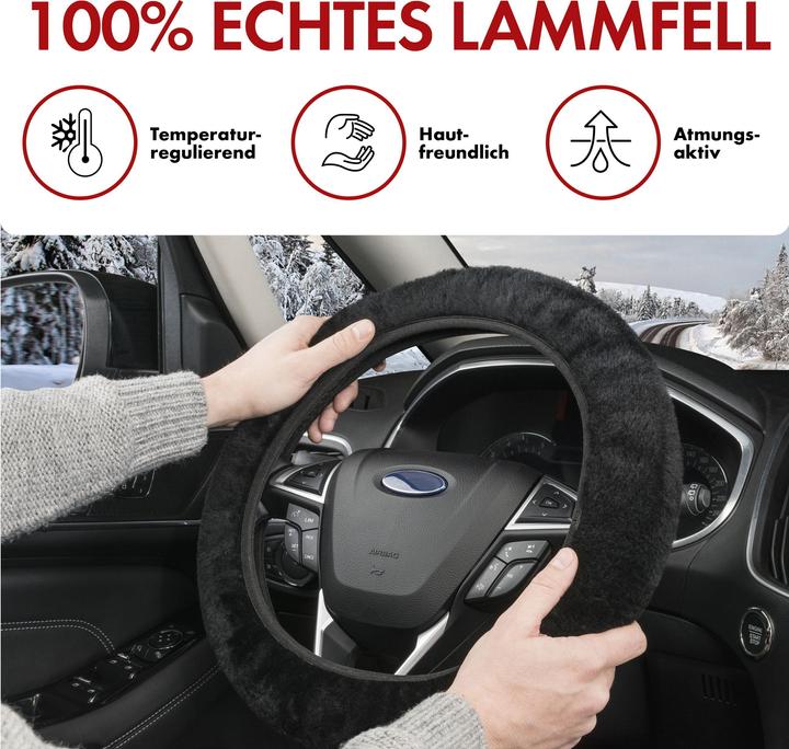 Actual product image Walser Lambskin steering wheel cover car, steering wheel cover, steering wheel protector genuine lambskin