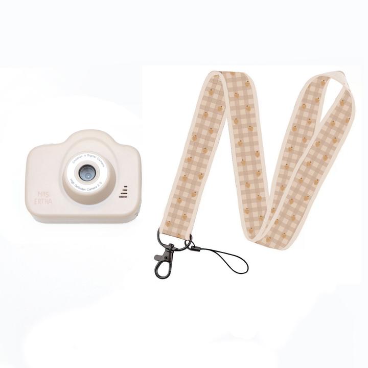 Actual product image Mrs. Ertha Cam Cam My First Digital Camera Ivory Cute Strawberries