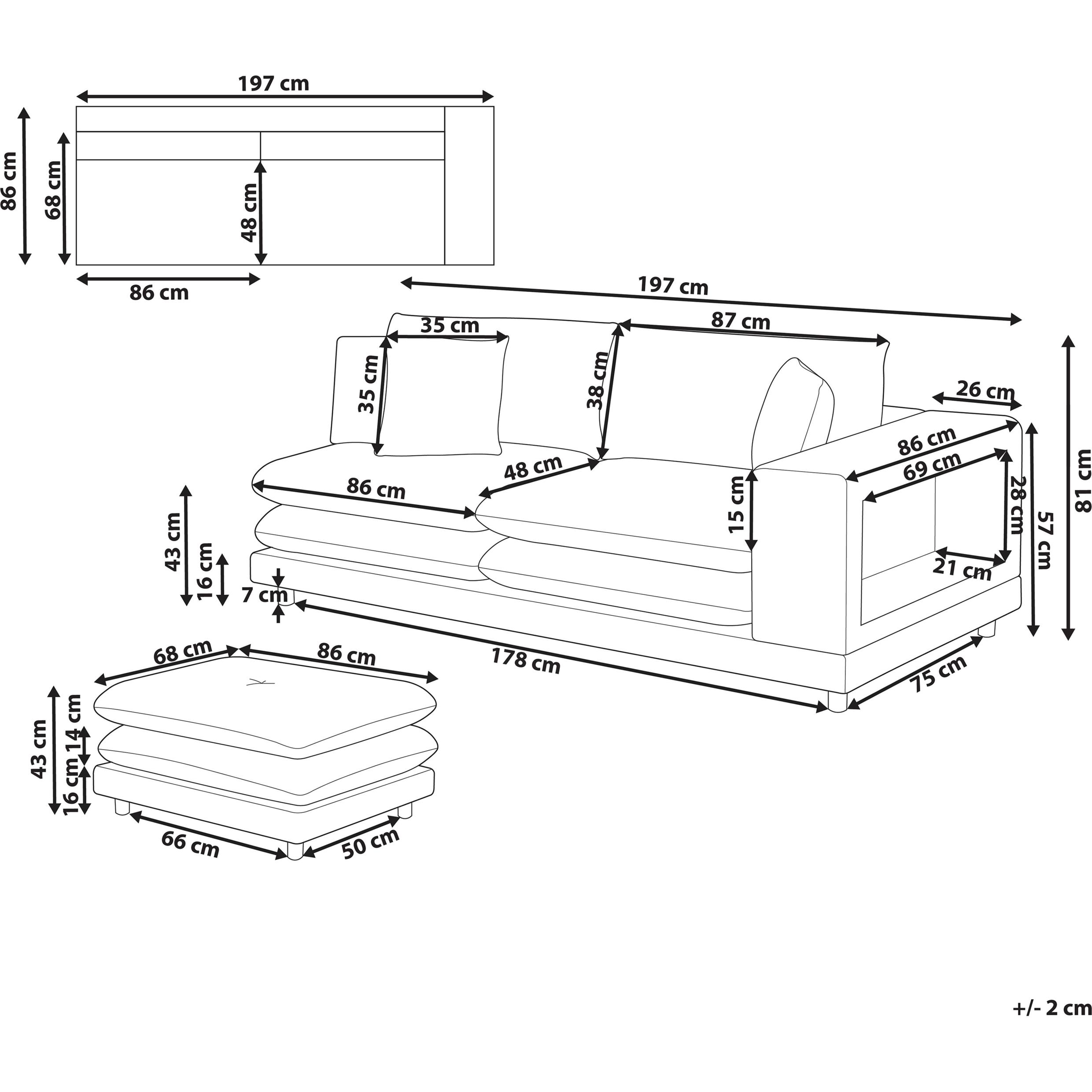 Thumbnail - Beliani, Sofa, Heden (2-Sitzer)