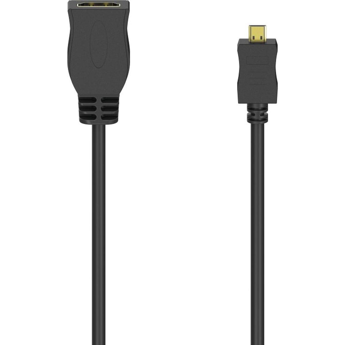 Hama micro HDMI (Typ D) — HDMI (Typ A) (0.10 m), Cavo video, Nero