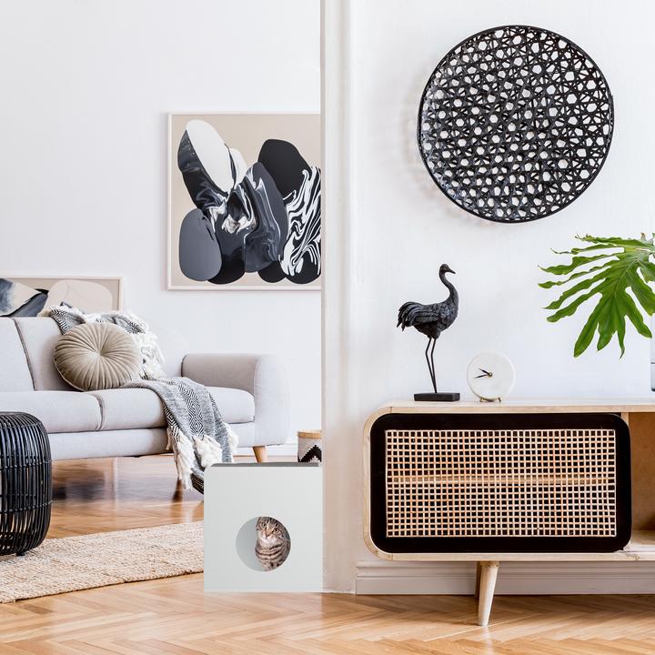 Actual product image Relaxdays Cat Cabinet with Bench (Cat litter box closed)