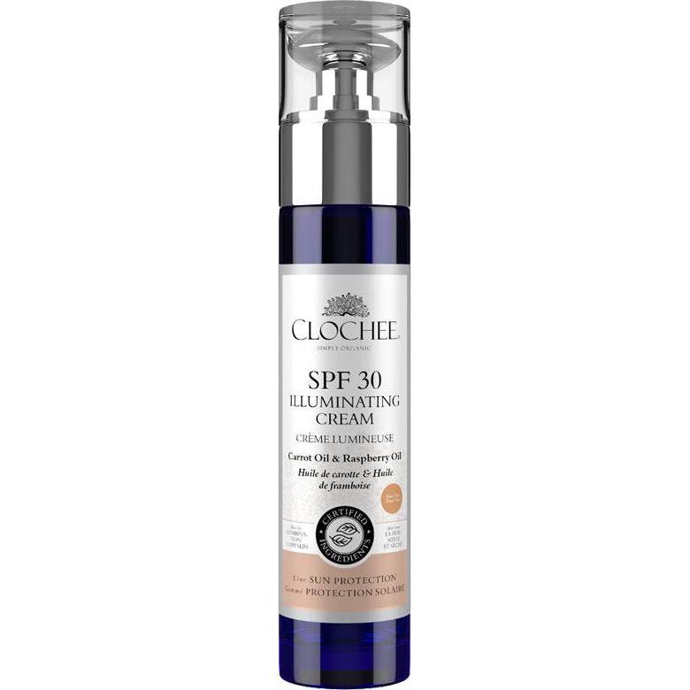Clochee, Autoabbronzante, Crema Illuminante SPF30 Crema Illuminante Olio di Carota e Olio di Lampone 50ml (Schiuma autoabbronzante, 50 ml)