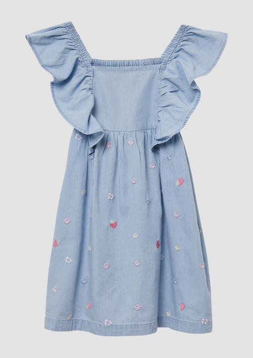 Immagine prodotto S.Oliver Kleid Kurzes Denim-Kleid mit Smok-Detail und All-over-Stickerei (116)