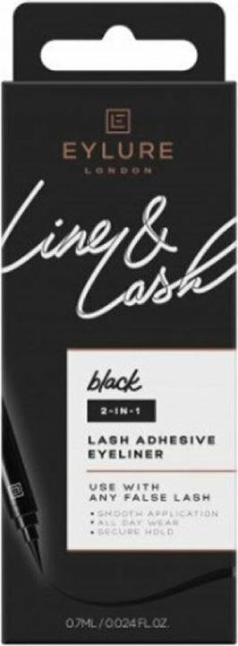 Actual product image Eylure LINE & LASH 2-in-1 lash adhesive eyeliner #black noir 0,7 ml (Mascara)
