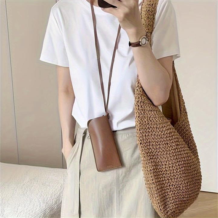 Immagine prodotto Only-Bags.Store Custodia per occhiali in pelle PU, porta occhiali da sole regolabile con laccetto da collo