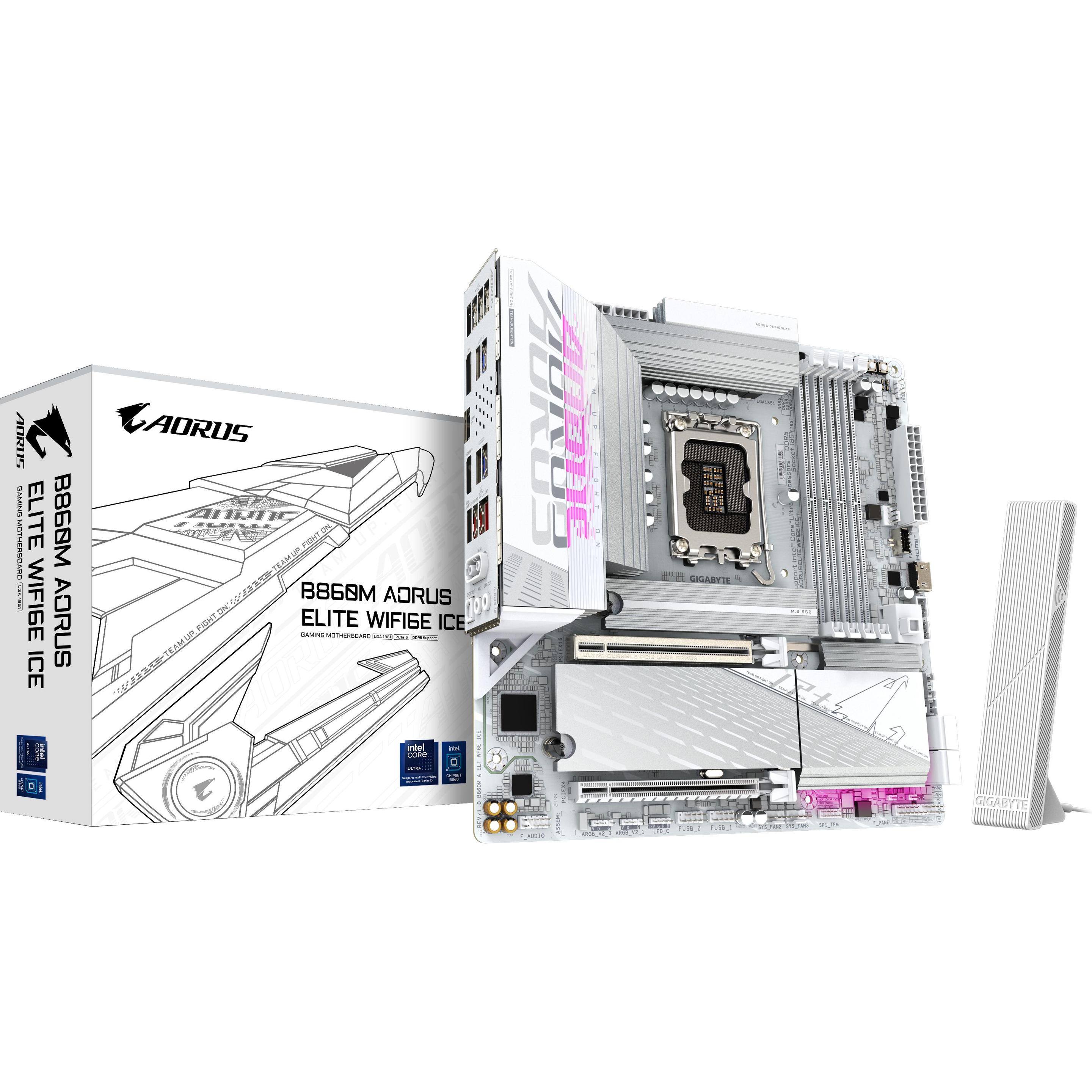 Gigabyte MB GBT Intel 1851 B860M A ELT WF6E ICE (Socket S1, Intel B860, mATX), Mainboard