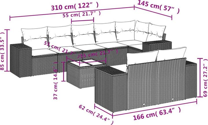 Produktbild vidaXL Garten Sofagarnitur