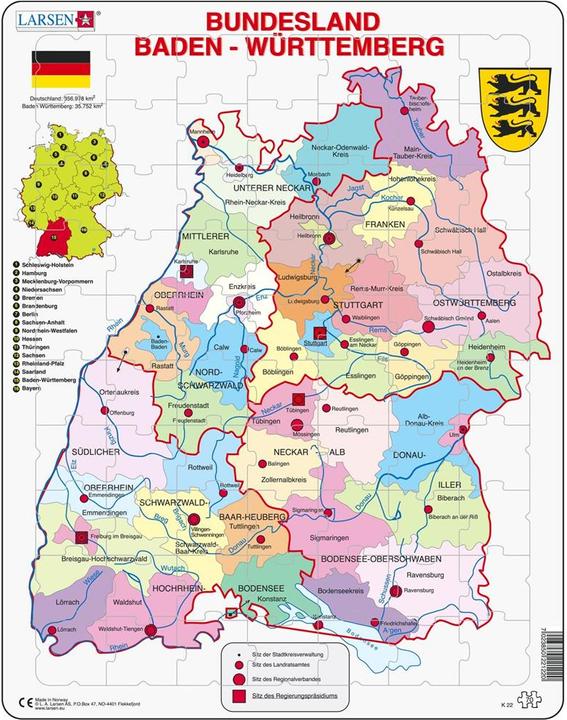Produktbild Larsen Baden-Württemberg (politisch) (70 Teile)