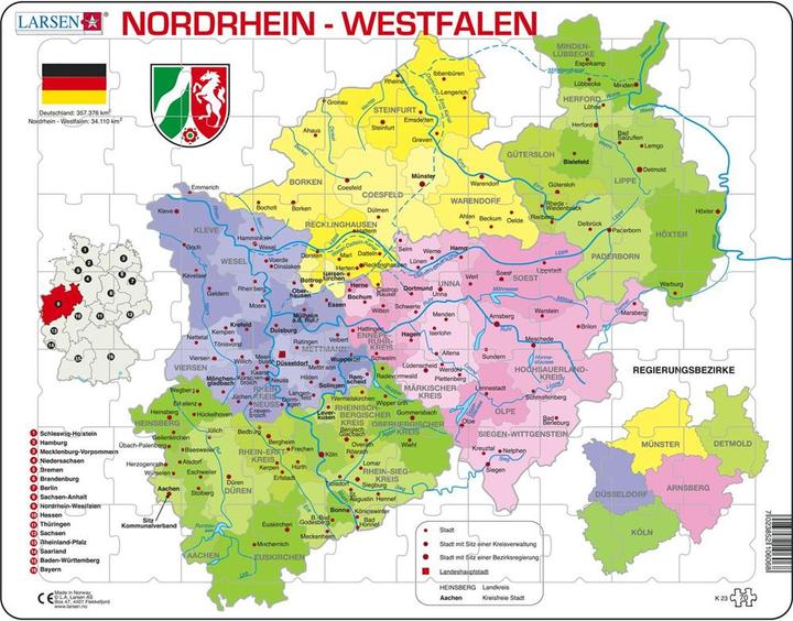 Produktbild Larsen Nordrhein-Westfalen Politisch (70 Teile)