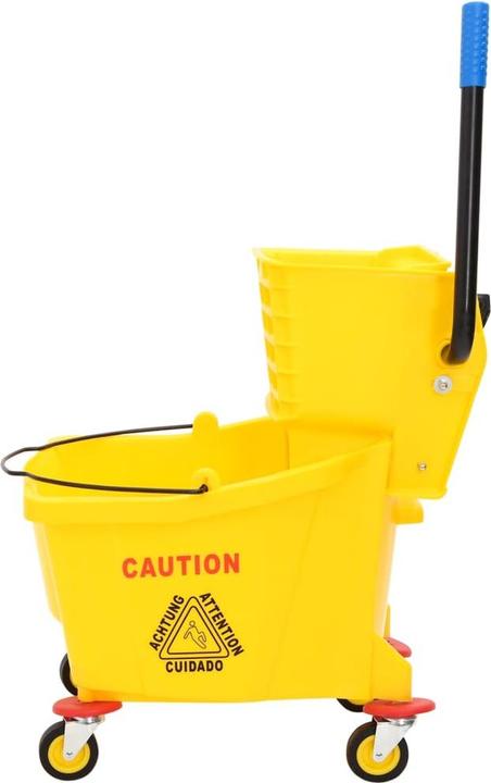 Produktbild vidaXL Mopp-Eimer mit Presse und Rollen Gelb 36 L Polypropylen (1 Stk.)