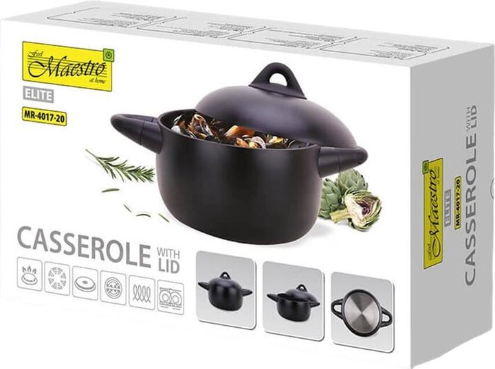 Actual product image Maestro Garnek z pokrywką 20 cm 3 0l MR-4017-20 (20 cm, Pot, Aluminium)