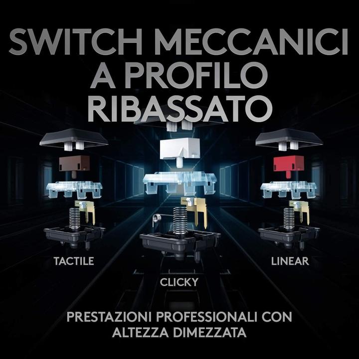 Productafbeelding Logitech G G915 TKL Tenkeyless LIGHTSPEED Draadloos RGB Mechanisch Gaming Toetsenbord RF Wirele (IT, Draadloze)