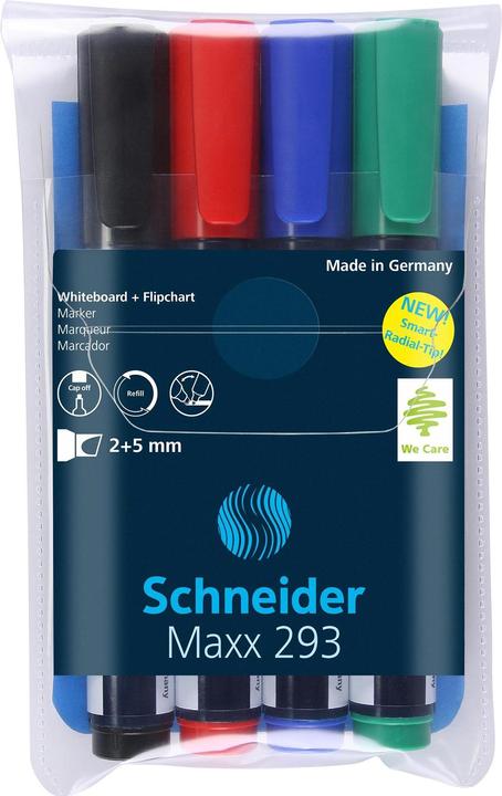 Actual product image Schneider Board marker assorted case 4 pieces (4x)
