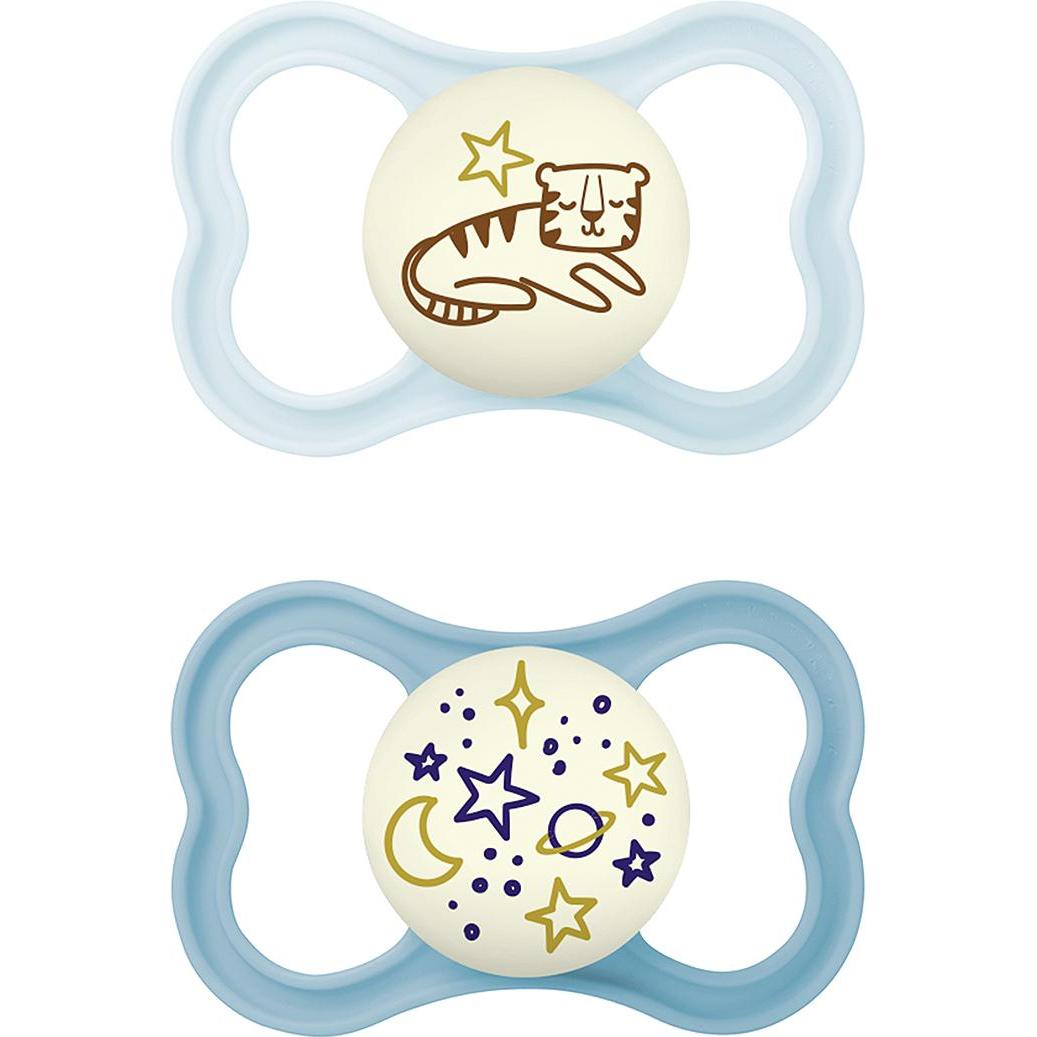 MAM, Nuggi, Supreme Sili 6-16 blue 2St (2 x, 6 - 16 Monate)