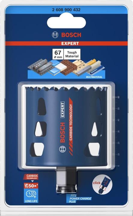 Produktbild Bosch Professional Zubehör EXPERT Tough Material Lochsäge, 67 x 60 mm (67 Millimeter)