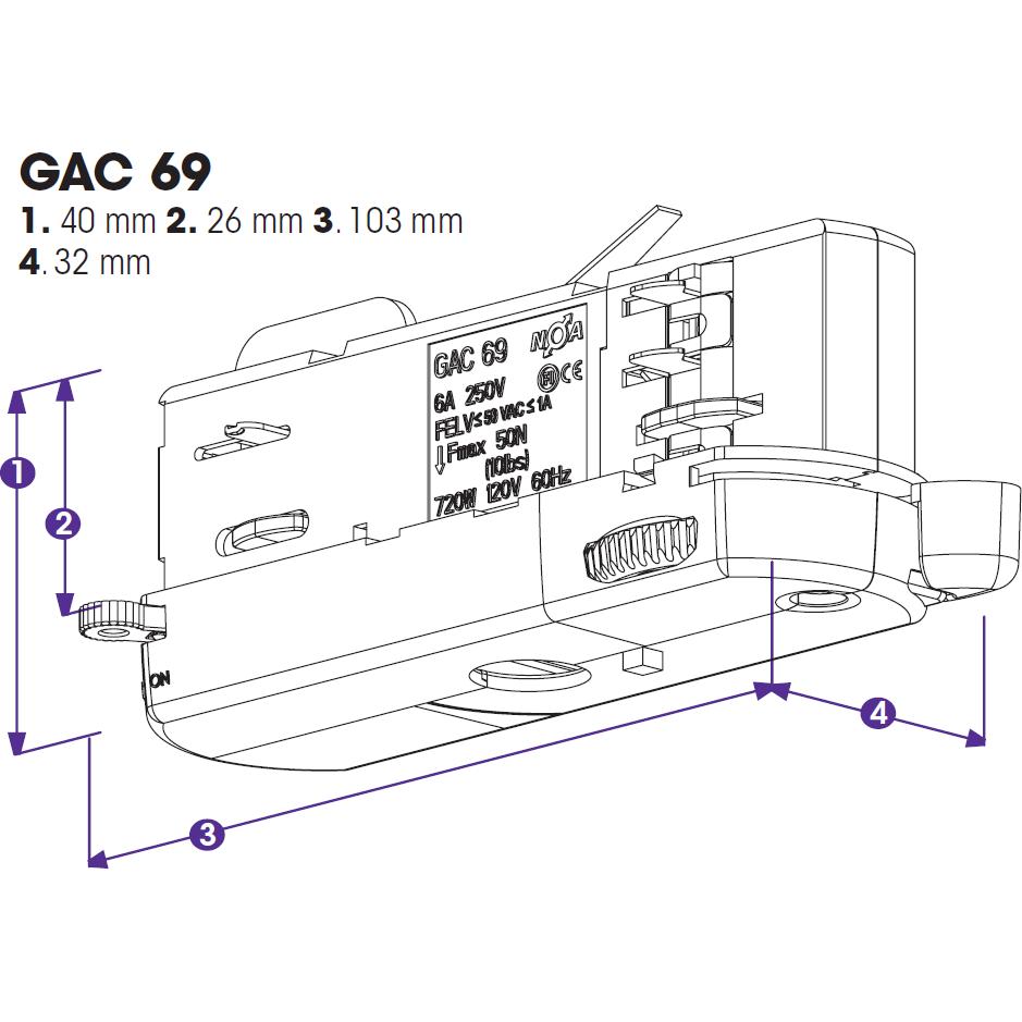 Nordic, Zubehör Beleuchtung, Global Trac Multi-Adapter 3-Phasen GAC69-2 schwarz