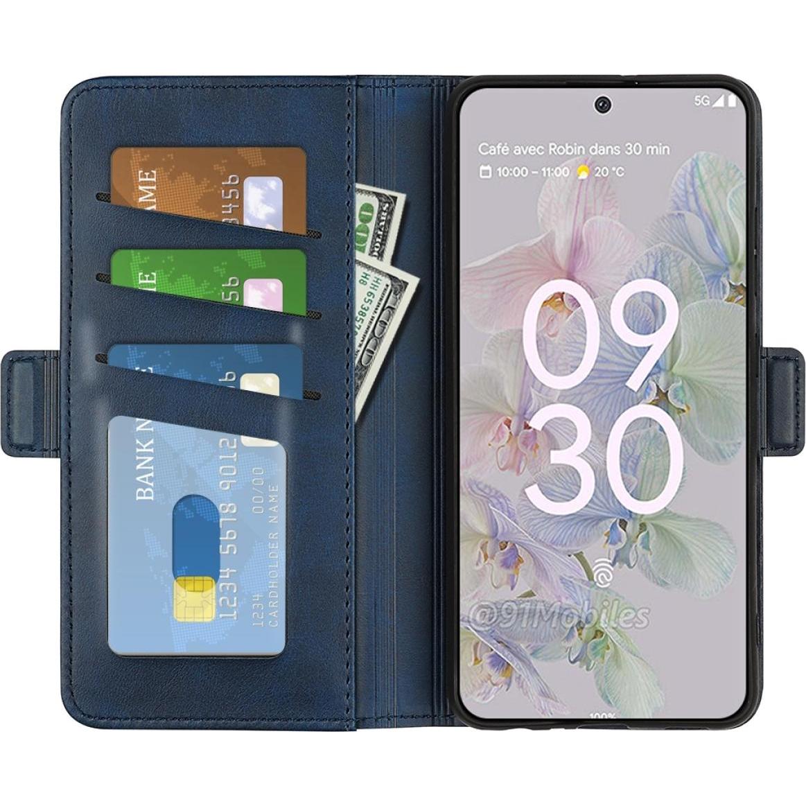 Screenguard Google Pixel 6a CardLounge Lederhülle (Google Pixel 6a), Smartphone Hülle, Blau