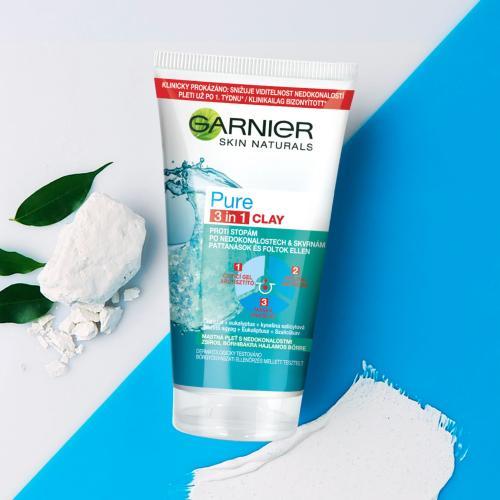 Produktbild Garnier Pure Cleaning Gel Scrub And Mask Against Imperfections 3In1 (Reinigungstücher Gesicht, 150 ml)