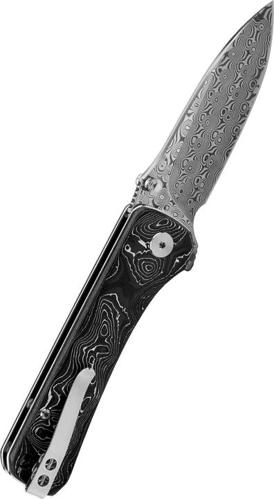 Produktbild QSP Knives Hawk Damast Aluminium Foil CF (8.20 cm)