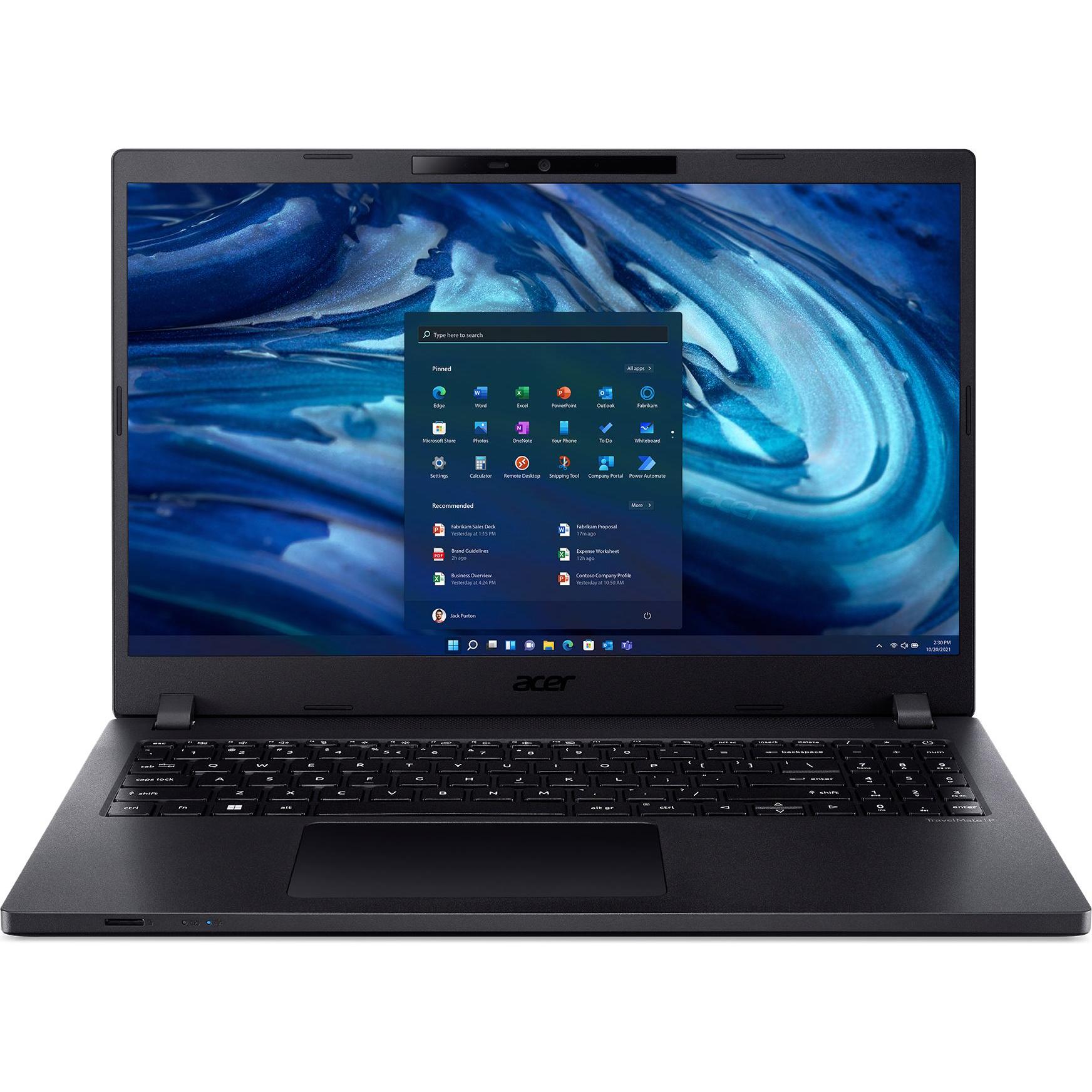Acer TravelMate P2 (15.60", Intel Core i5-1235U, 16 GB, 512 GB, DE), Notebook, Schwarz