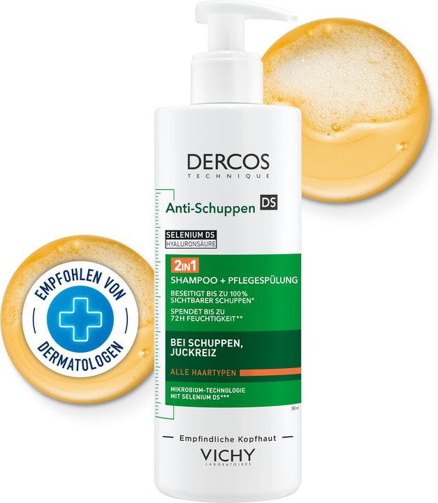 Produktbild Vichy Dercos 2in1 Anti-Schuppen (390 ml, Flüssiges Shampoo)