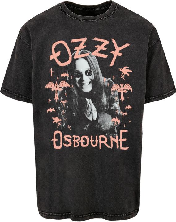 Produktbild Merchcode Ozzy Osbourne - Pink Bat Acid Washed Oversize Tee - 195281 (S)