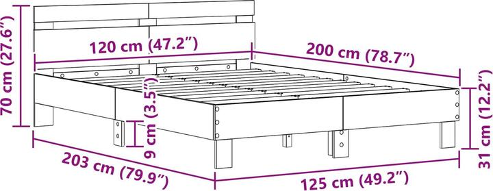 Image du produit vidaXL Modernes Bett (120 x 200 cm)